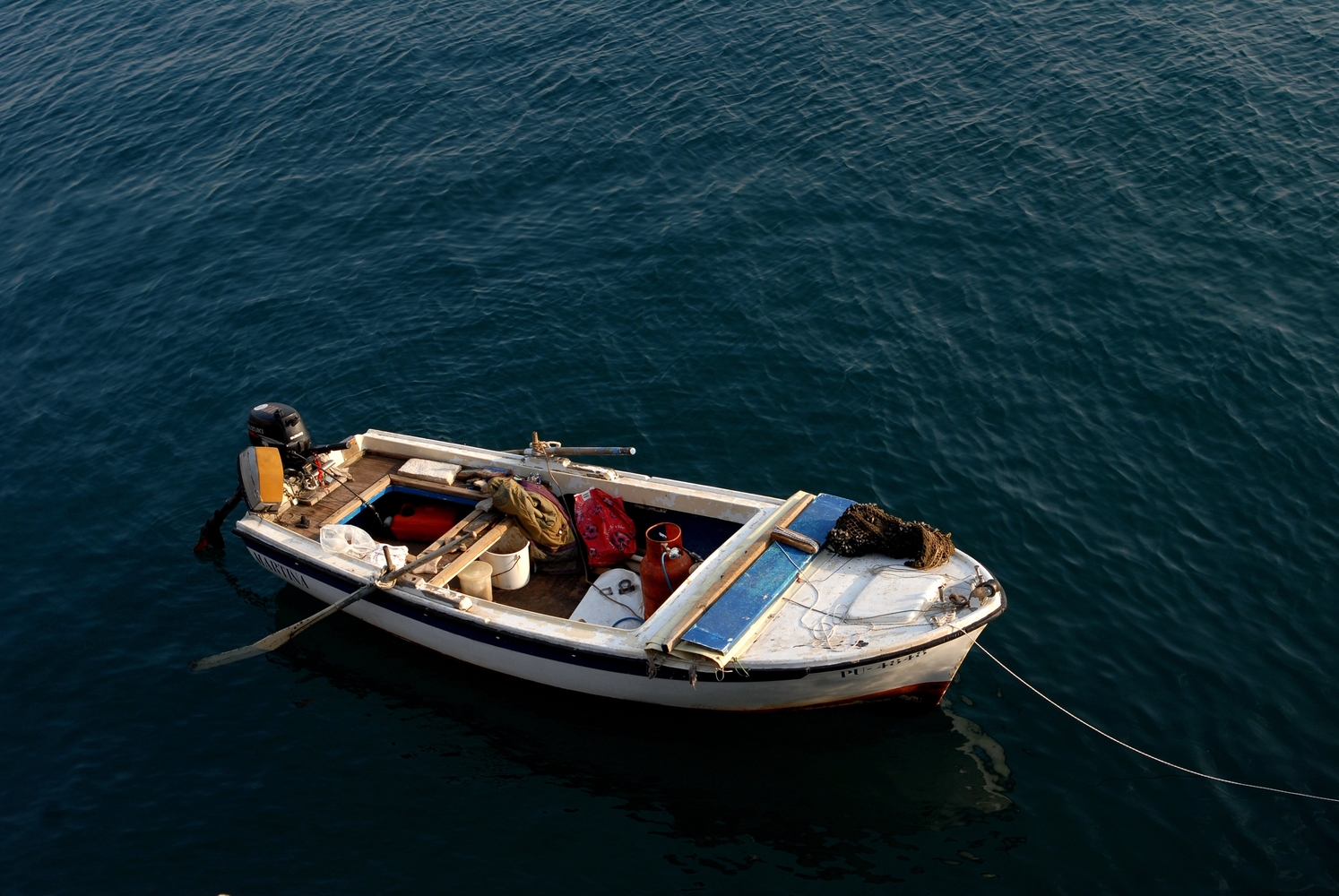 Small boat in the Adriatic sea