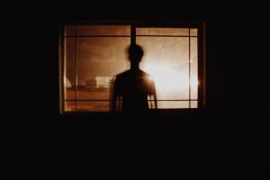 silhouette in window