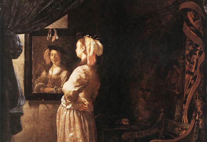 Woman before the Mirror by Frans van Mieris the Elder via Wikimedia