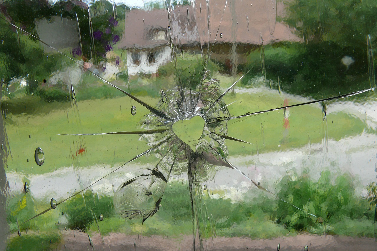 Window with heart-shaped hole