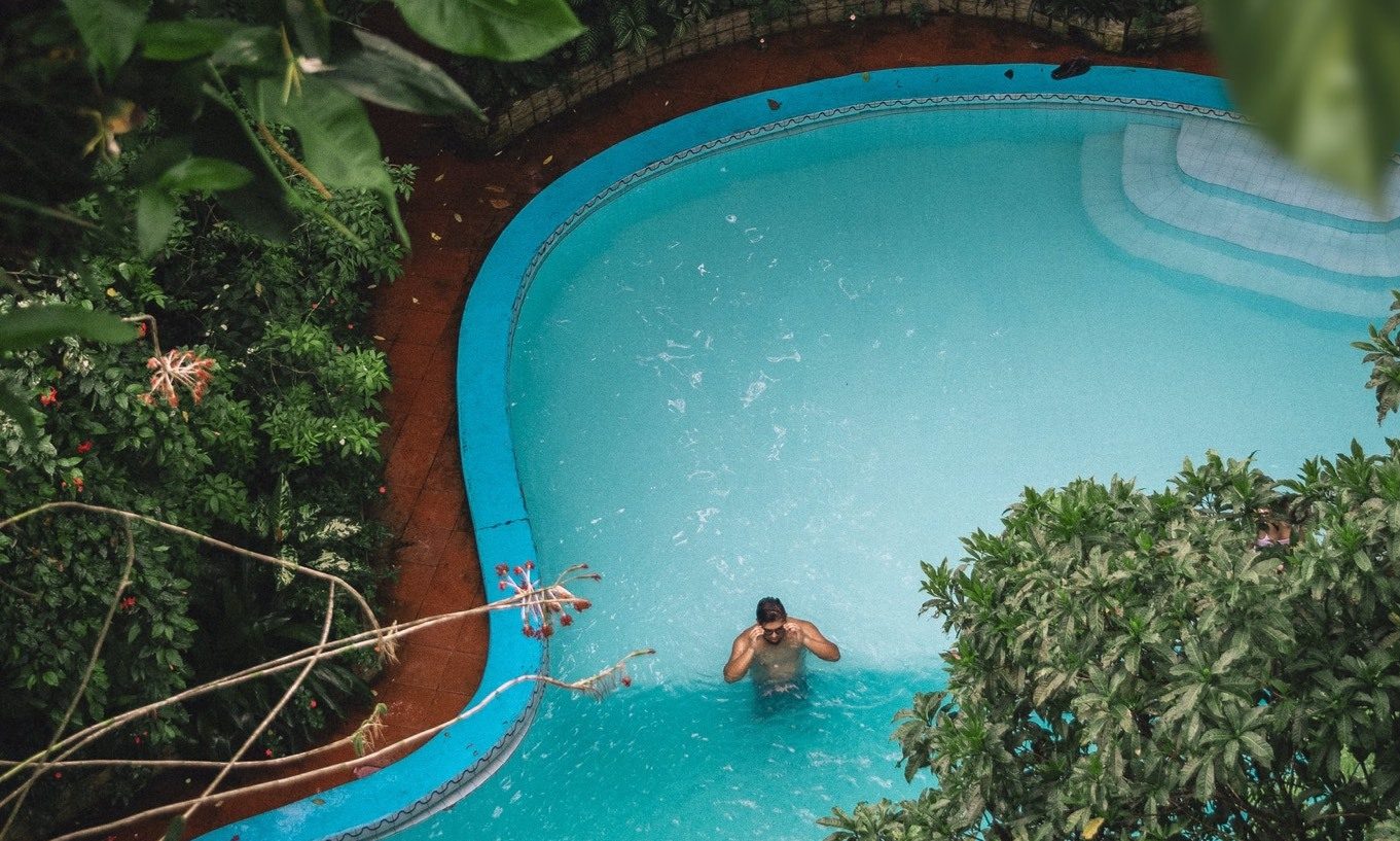 resized man in pool