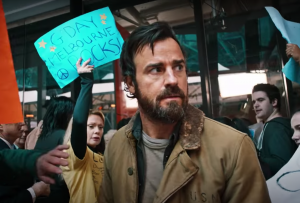 Screenshot from The Leftovers showing Justin Theroux with a beard and a tan jacket