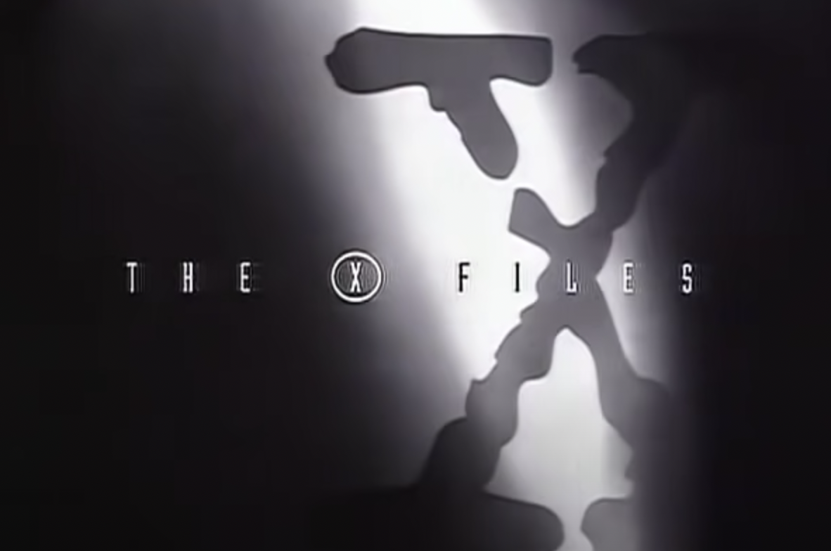 "The X Files" written over dark screen with a big X