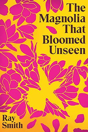 Yellow and pink book cover with flower details