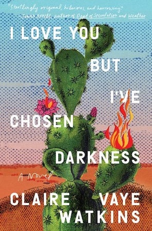 A book cover with a cactus in a desert