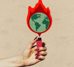 Lighting Earth on fire graphic