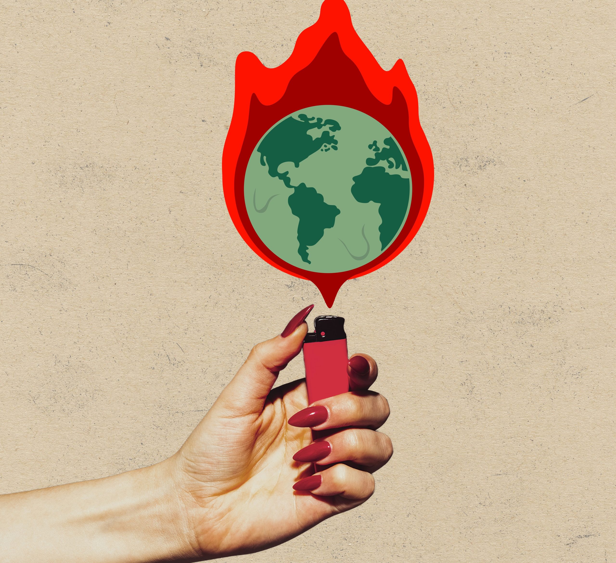 Lighting Earth on fire graphic