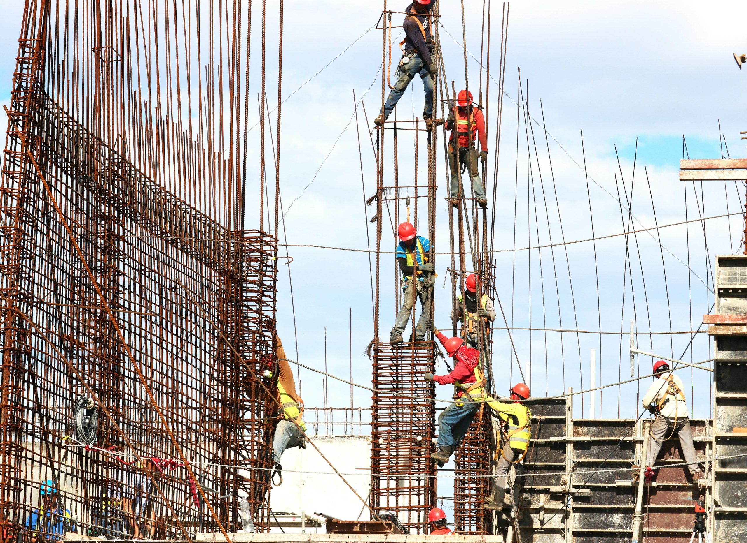 Men at work on construction site